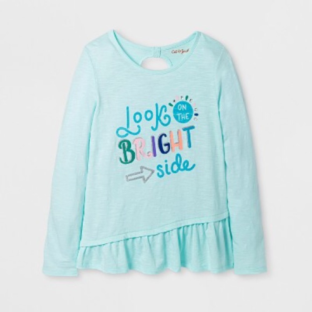 Cat & Jack Girls long sleeve top M (7/8) Teal